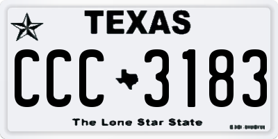 TX license plate CCC3183