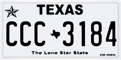 TX license plate CCC3184