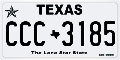TX license plate CCC3185