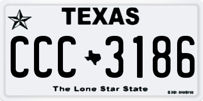 TX license plate CCC3186