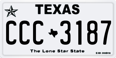 TX license plate CCC3187