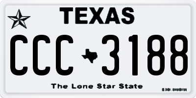 TX license plate CCC3188