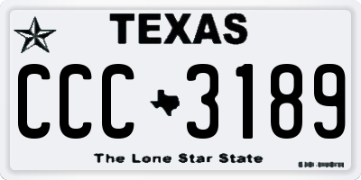 TX license plate CCC3189