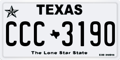 TX license plate CCC3190