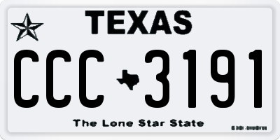 TX license plate CCC3191