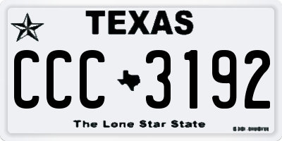 TX license plate CCC3192