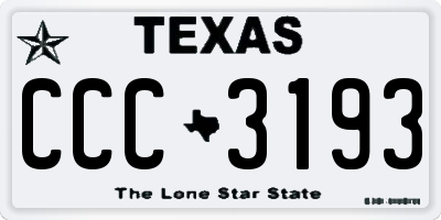 TX license plate CCC3193