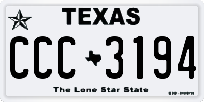 TX license plate CCC3194