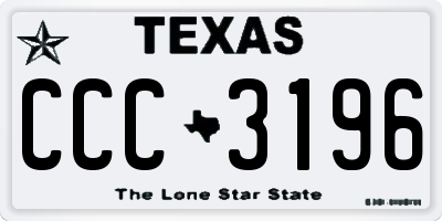 TX license plate CCC3196