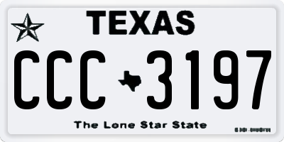 TX license plate CCC3197