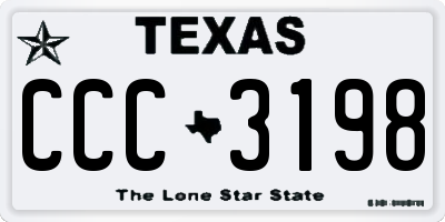 TX license plate CCC3198