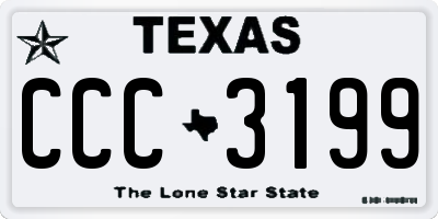 TX license plate CCC3199