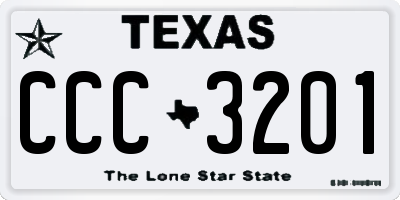TX license plate CCC3201