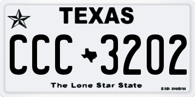 TX license plate CCC3202