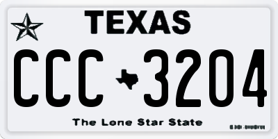 TX license plate CCC3204