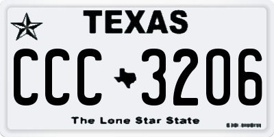 TX license plate CCC3206