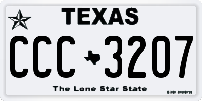 TX license plate CCC3207