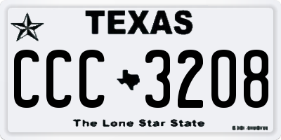 TX license plate CCC3208