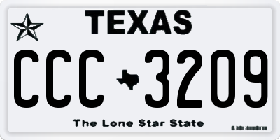 TX license plate CCC3209