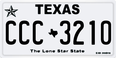 TX license plate CCC3210