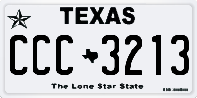 TX license plate CCC3213