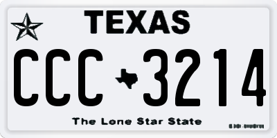 TX license plate CCC3214