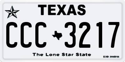 TX license plate CCC3217