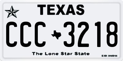 TX license plate CCC3218