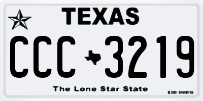 TX license plate CCC3219