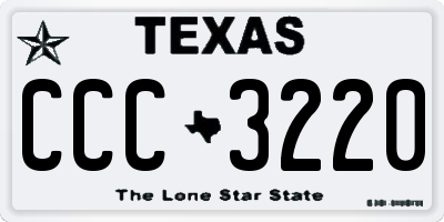 TX license plate CCC3220