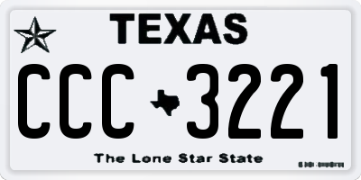TX license plate CCC3221
