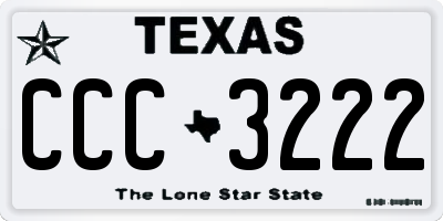 TX license plate CCC3222