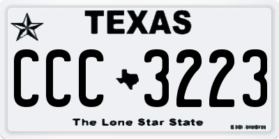 TX license plate CCC3223