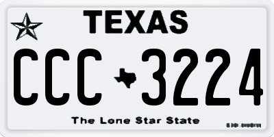 TX license plate CCC3224