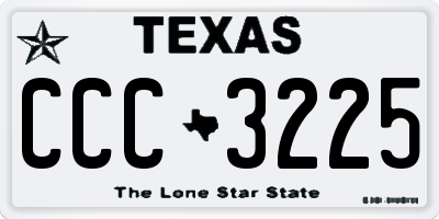 TX license plate CCC3225