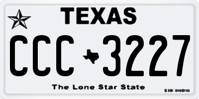 TX license plate CCC3227