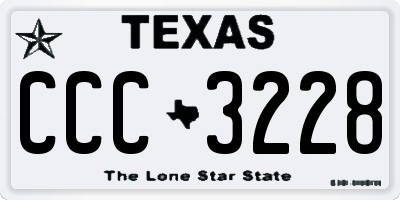 TX license plate CCC3228