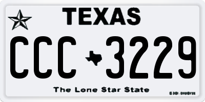 TX license plate CCC3229