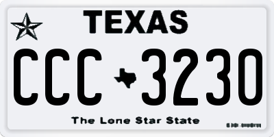 TX license plate CCC3230