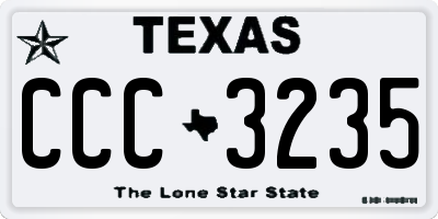 TX license plate CCC3235