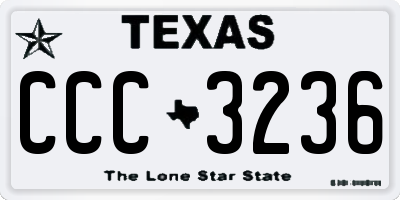 TX license plate CCC3236
