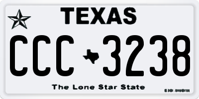 TX license plate CCC3238
