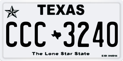 TX license plate CCC3240