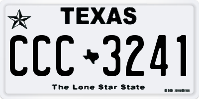 TX license plate CCC3241