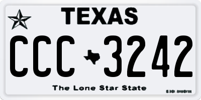 TX license plate CCC3242