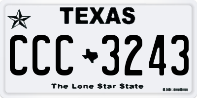 TX license plate CCC3243