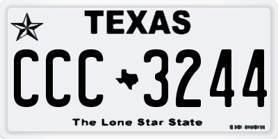 TX license plate CCC3244