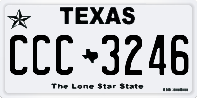 TX license plate CCC3246