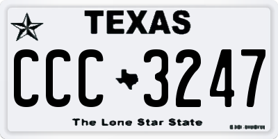 TX license plate CCC3247