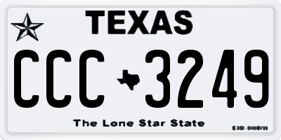 TX license plate CCC3249